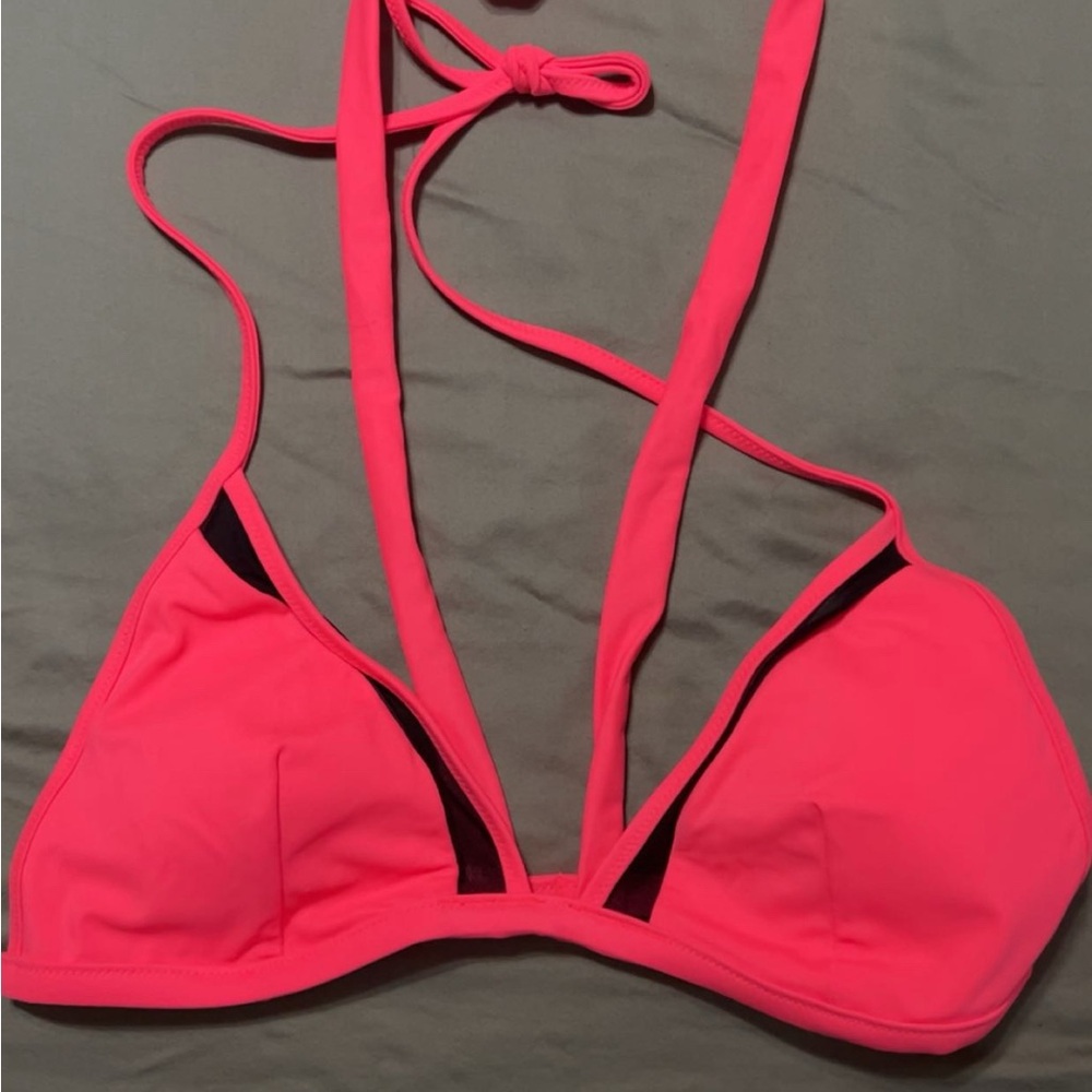 Women’s Halter Triangle Bikini Top - Hot Pink